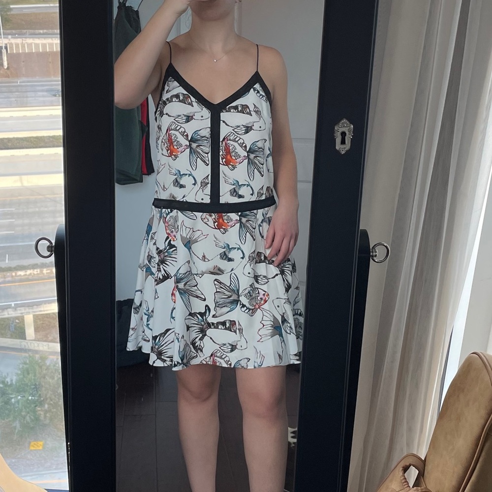 Silk fish print dress